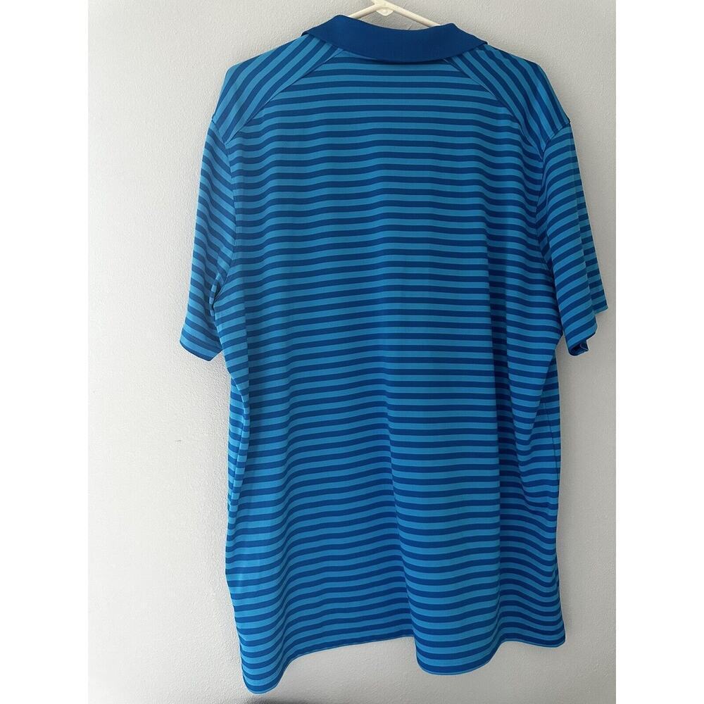 Nike men’s XL Golf Polo Tshirt Dri Fit Blue Stripped preppy - Picture 5 of 6